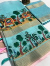 MG 364 Gold Linen Non Catalog Printed Sarees Wholesale Market In Surat